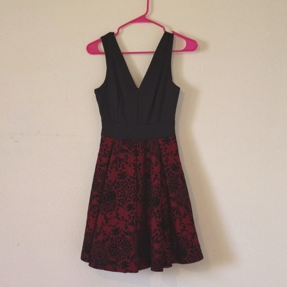 Haute Monde Women's V Neck Fit & Flare Dress